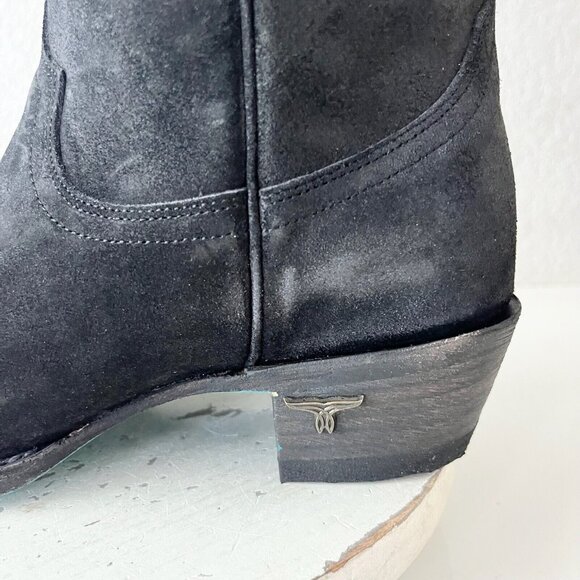 Lane EMMA JANE Womens Cowboy Boots 9 Black Suede Western Cowgirl Mid Calf Tall - Picture 6 of 13